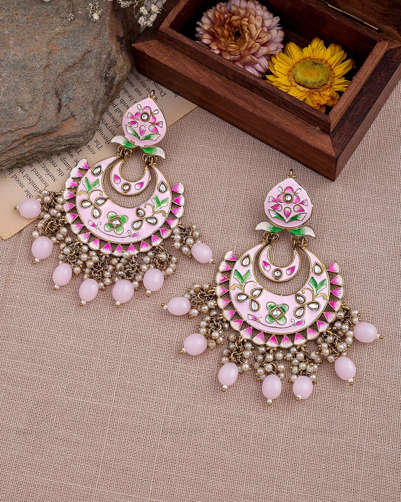 Dua Kundan Chandbali Earrings - RANG