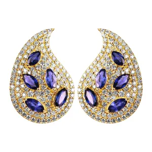 Earrings - Blue Sapphire and Diamond