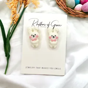 Easter Studs - Bunny Earrings, Happy Easter, Easter Bunny, Easter Earrings, Easter Egg, Easter Accessories, Easter Basket, Rabbit Jewelry