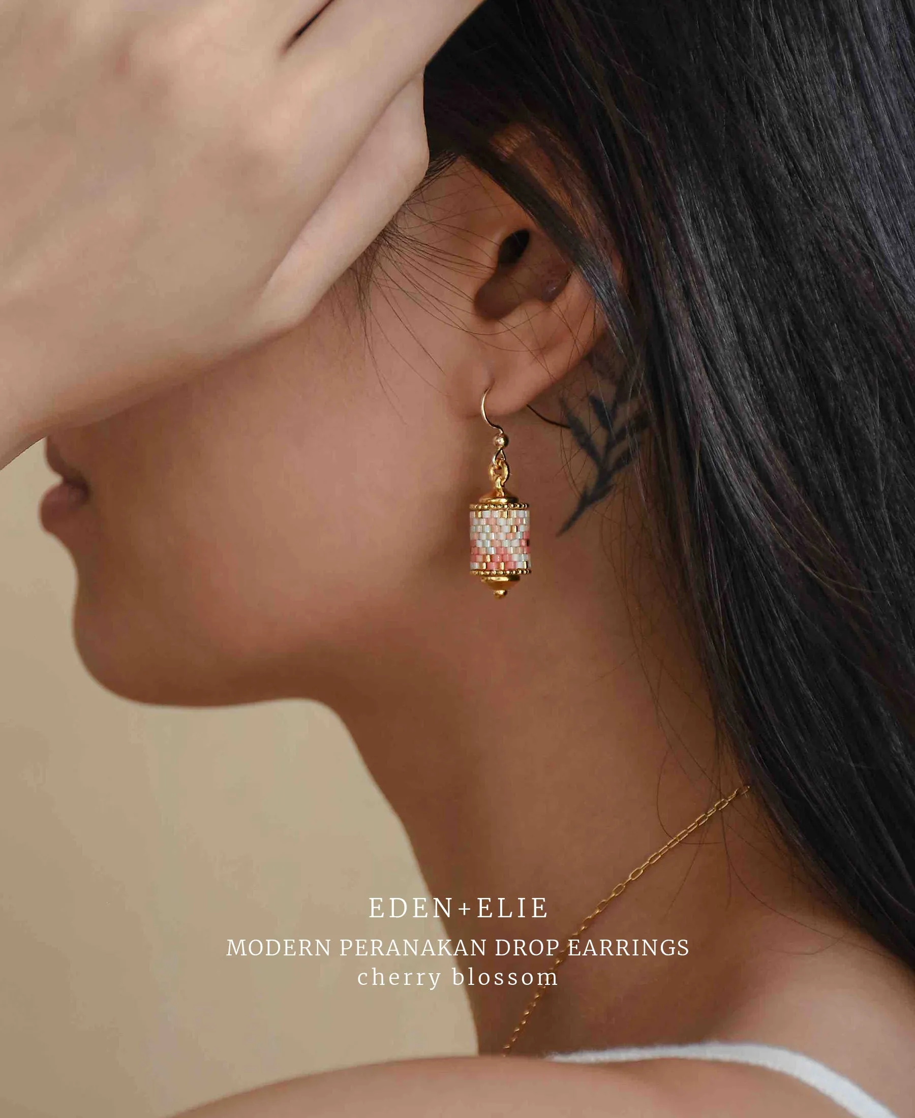 EDEN   ELIE Modern Peranakan drop earrings - ruby