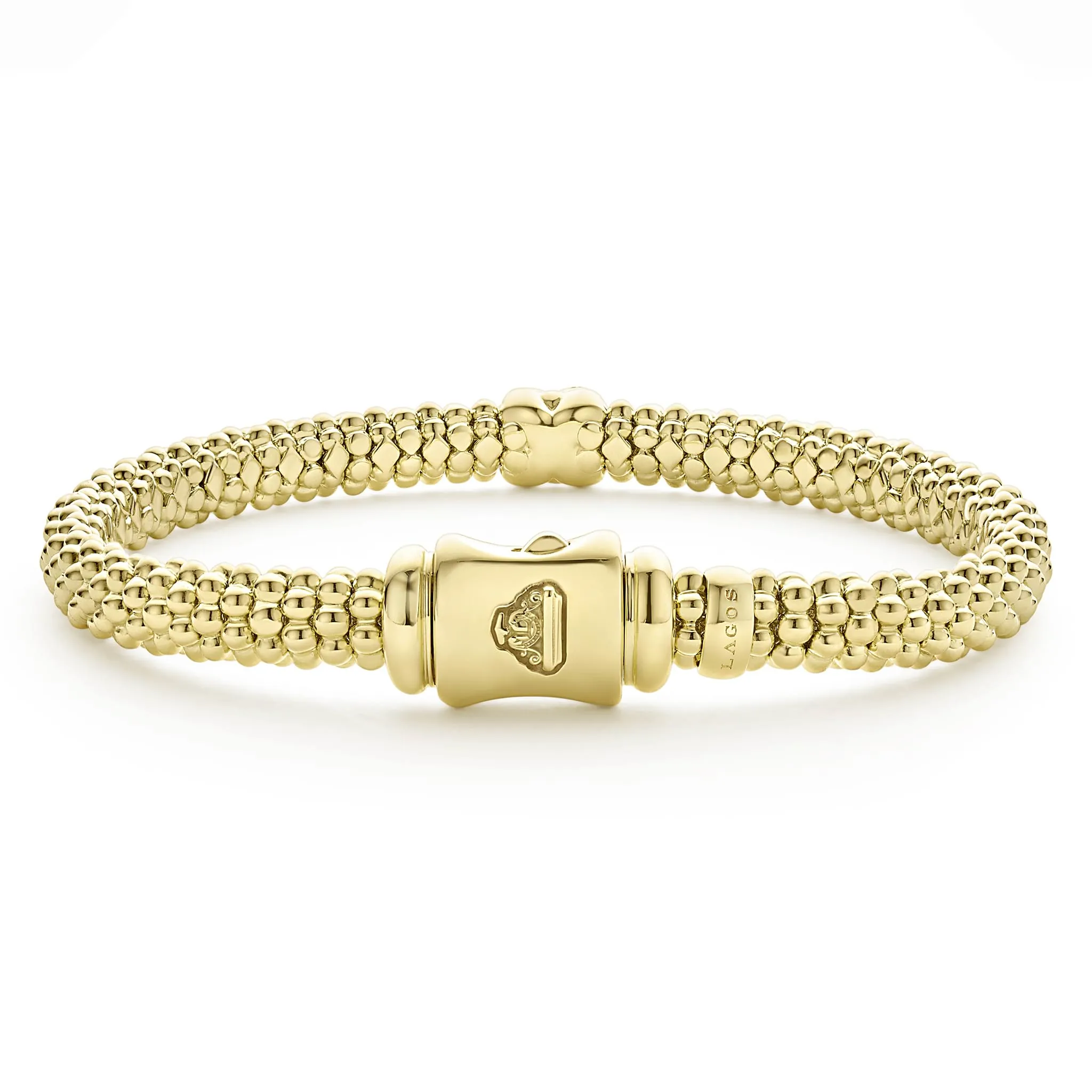 Embrace 18K Gold X Diamond Caviar Bracelet | 6mm