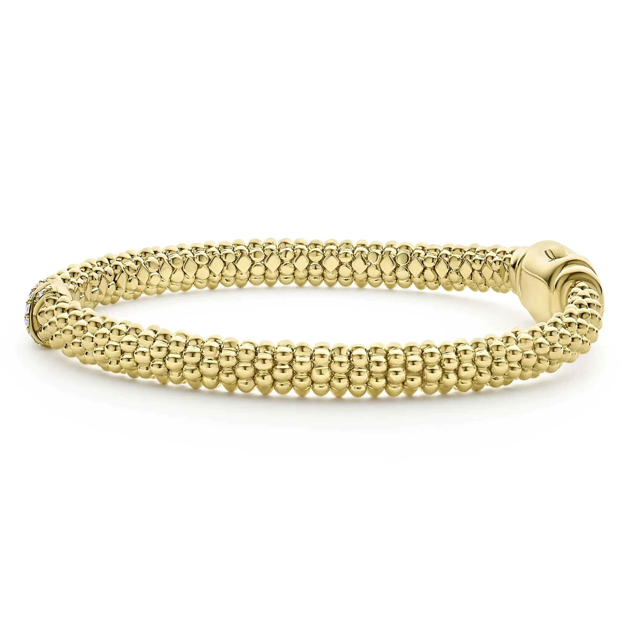 Embrace 18K Gold X Diamond Caviar Bracelet | 6mm