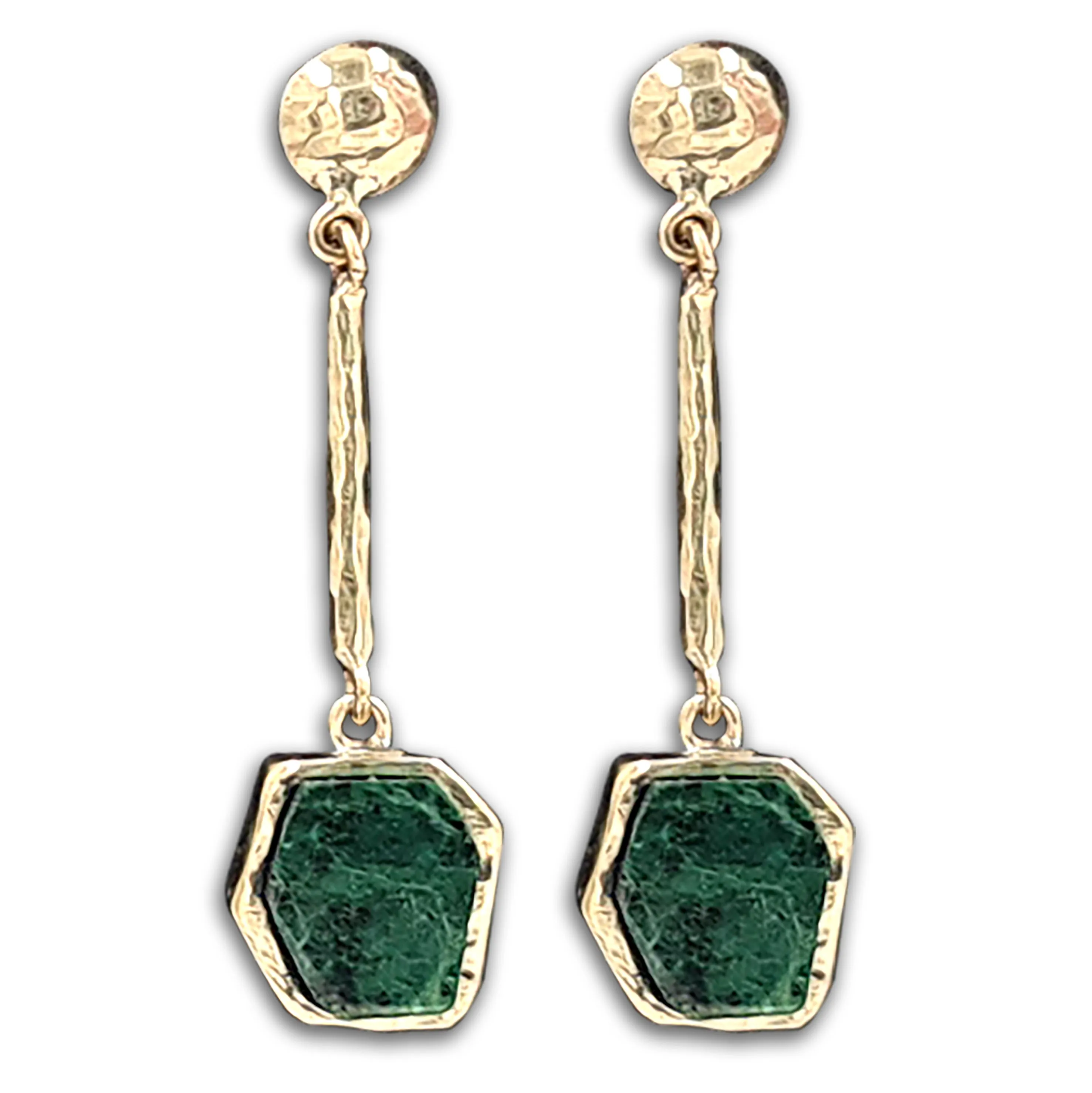 Emerald 14K gold Dangling Earring