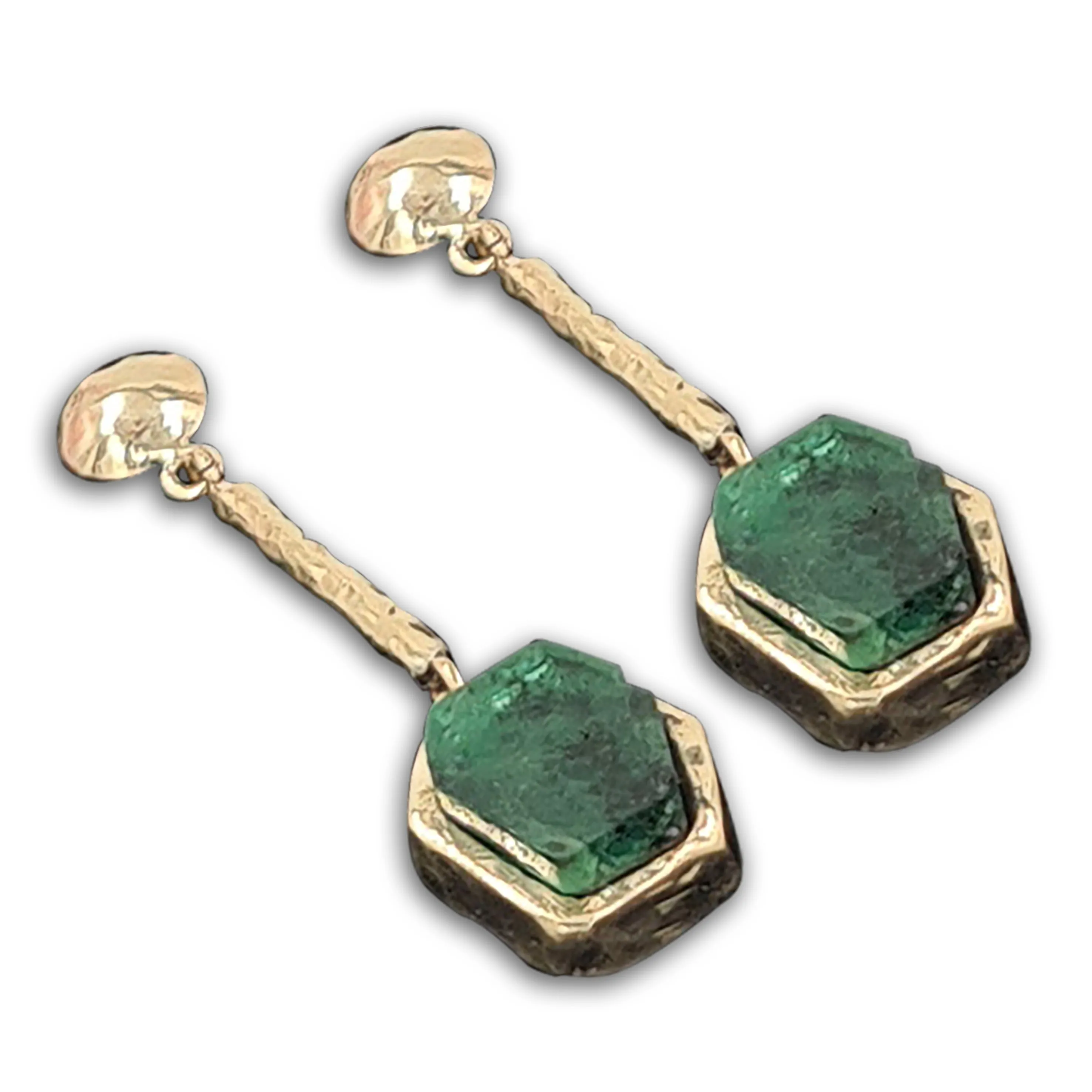 Emerald 14K gold Dangling Earring