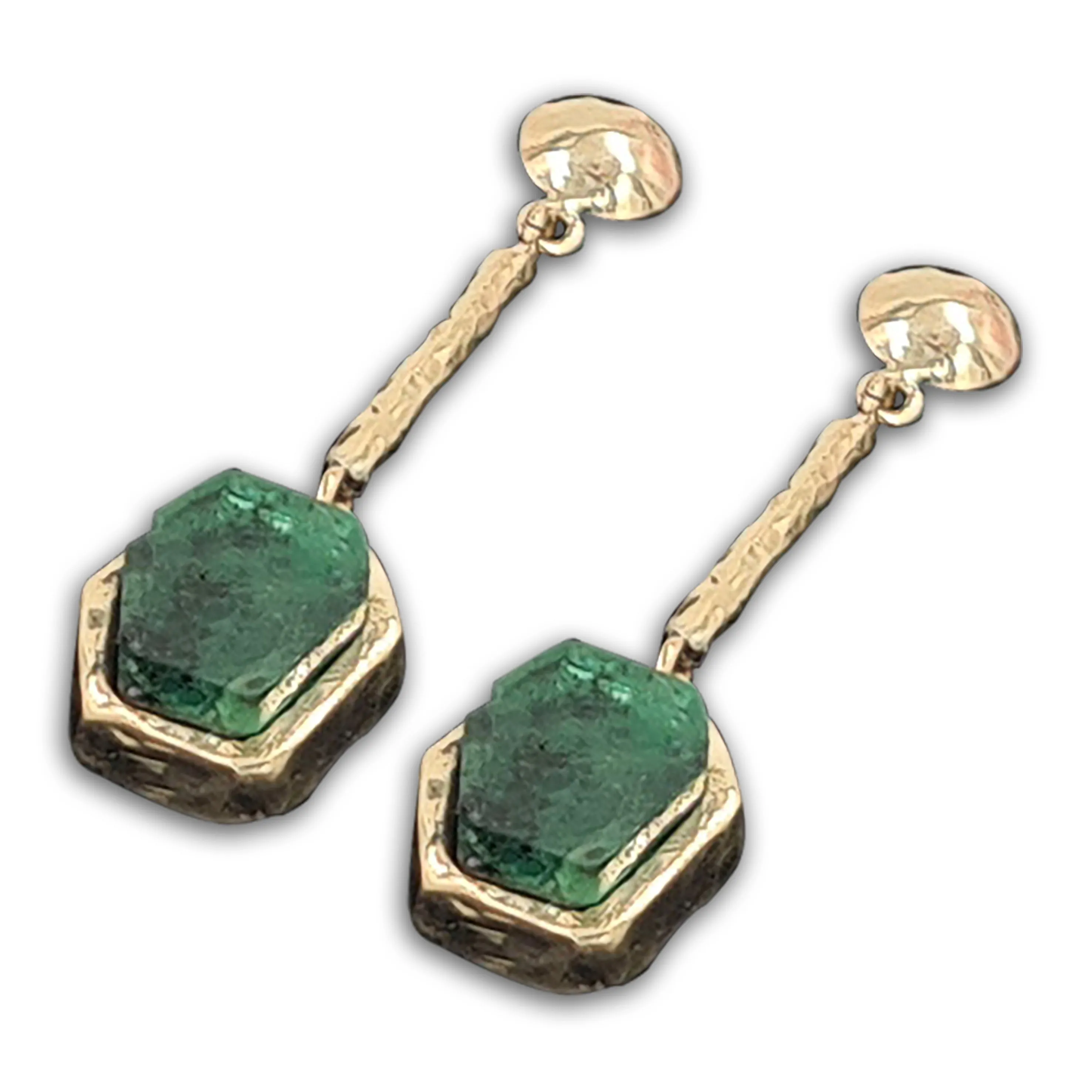 Emerald 14K gold Dangling Earring