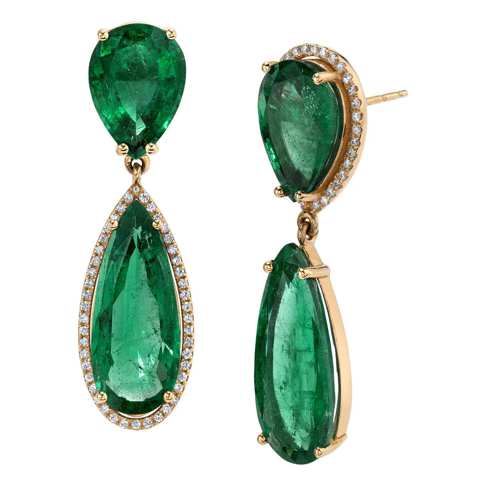 EMERALD TEARDROP EARRINGS