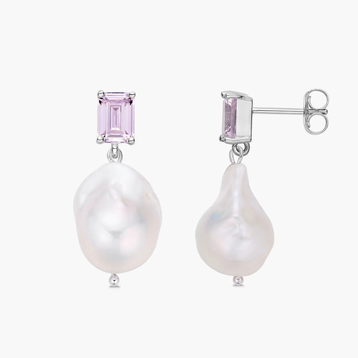 Emerald x Baroque Pearl Earrings