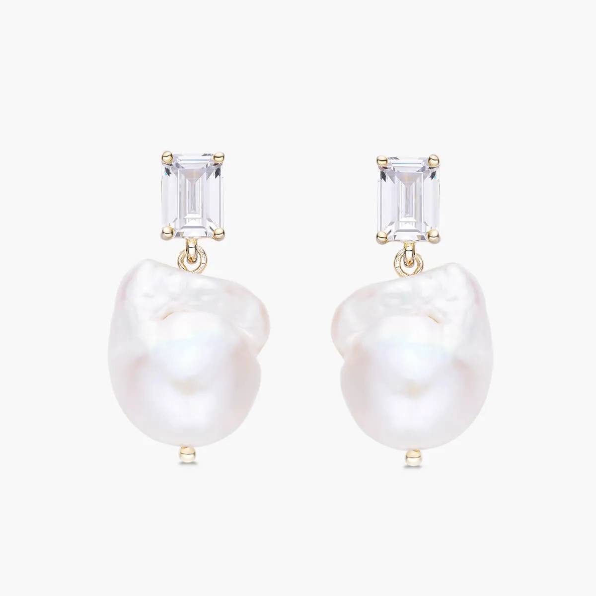 Emerald x Baroque Pearl Earrings