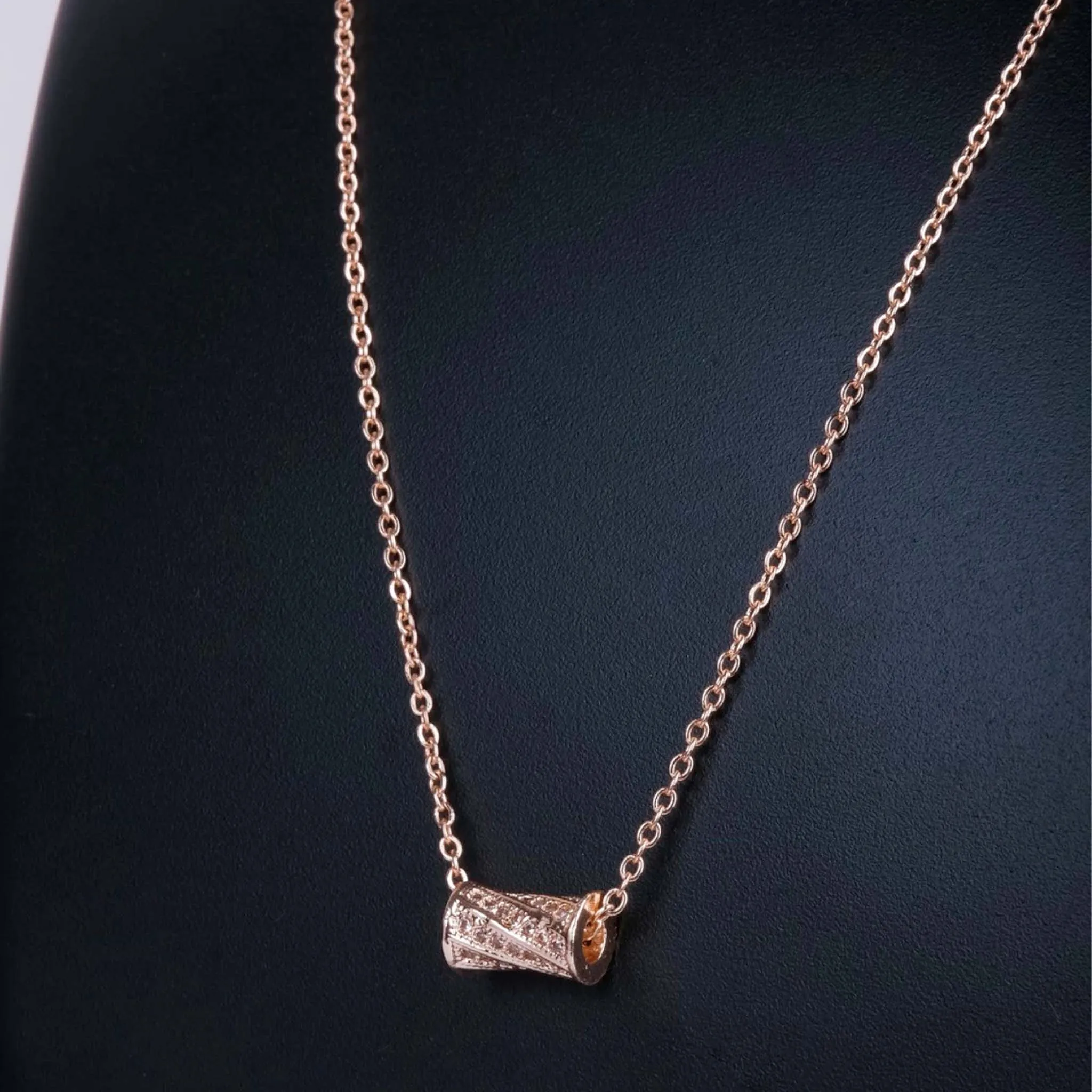 Fancy Diamond Rose Gold-plated Brass Pendant Gold-plated Diamond Brass Pendant