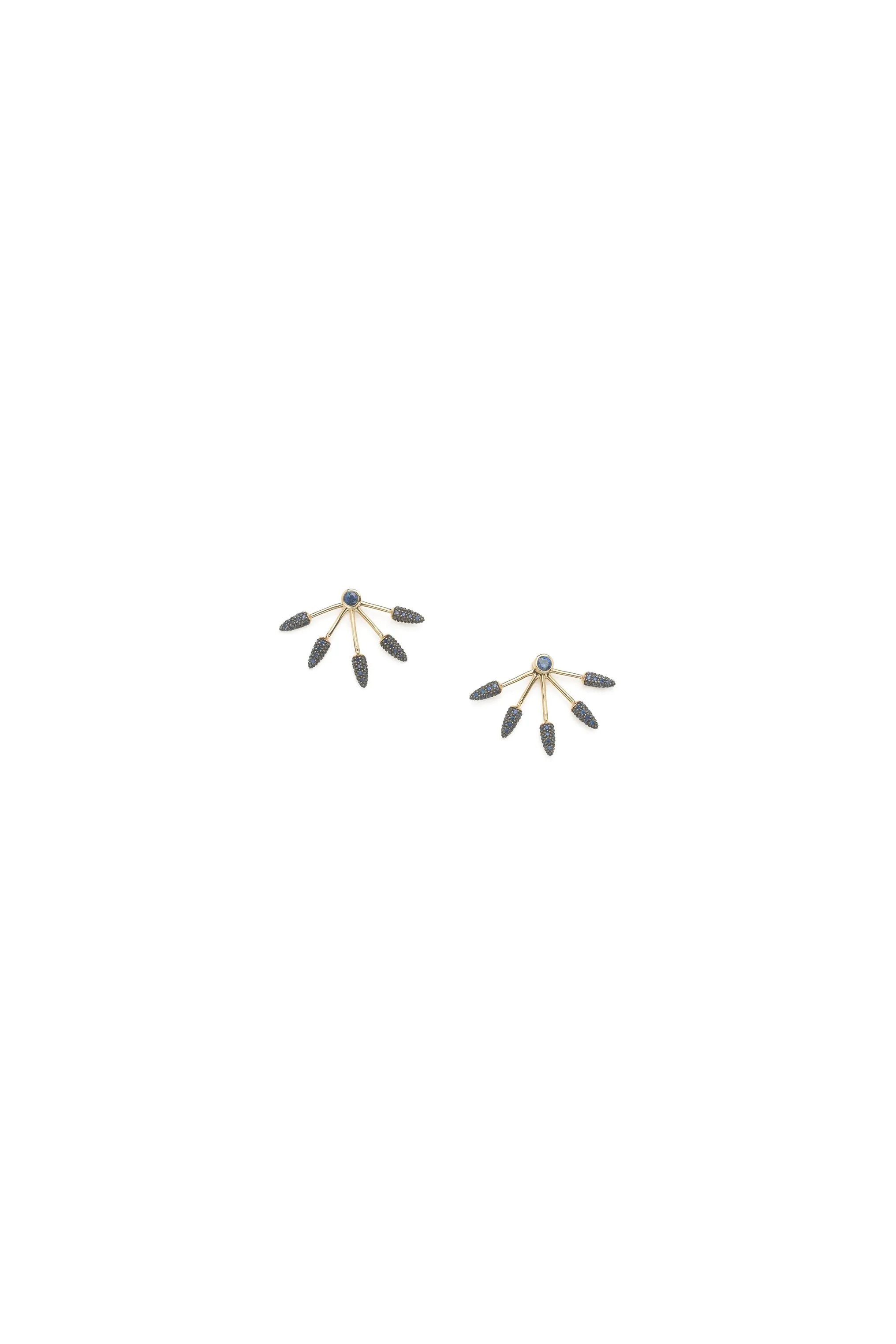 Five Spike Earrings Blue