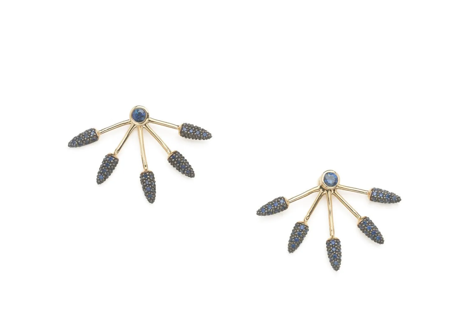 Five Spike Earrings Blue