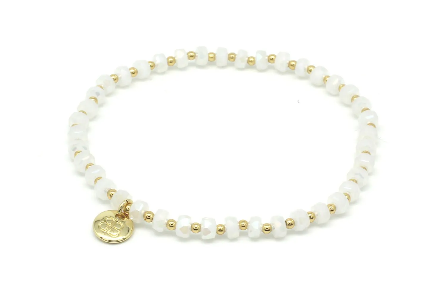 Flores Rainbow Moonstone Gold Stacking Bracelet