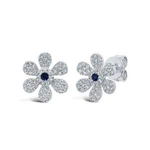 Flower Diamond Stud Earrings