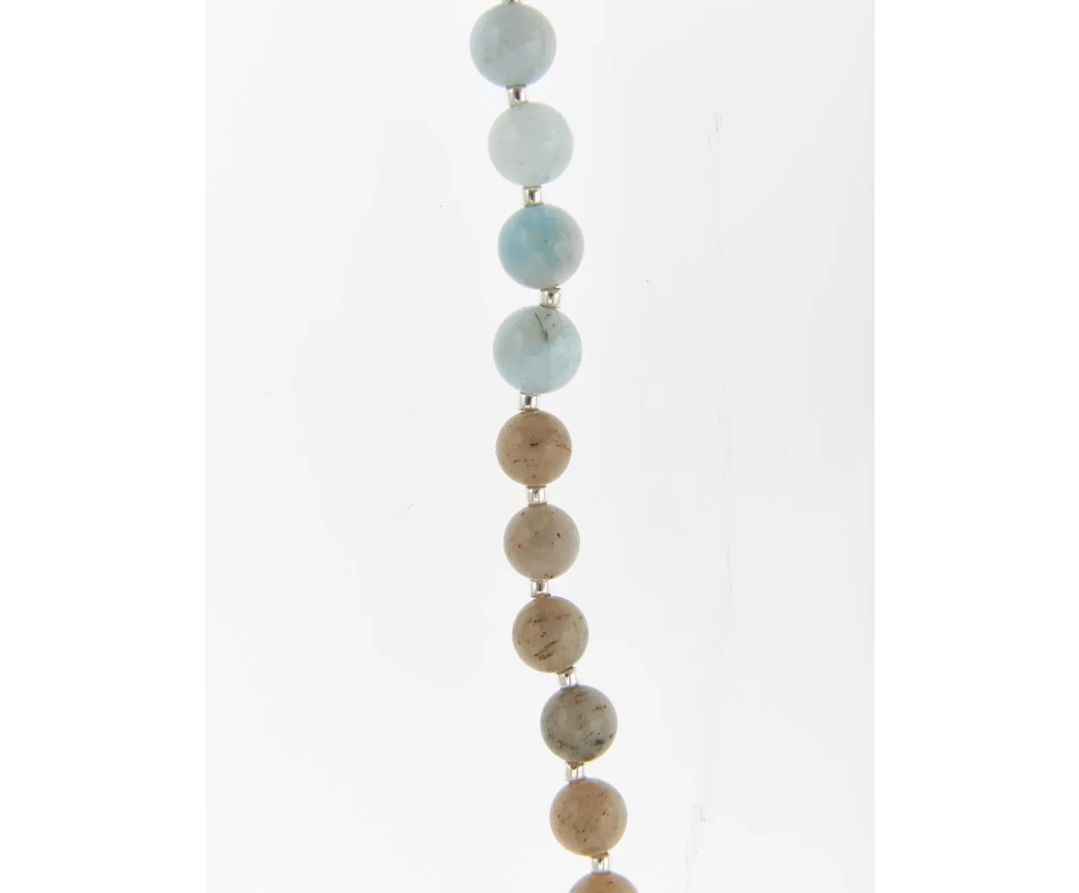 Gemshine YOGA Mala Necklace in Gradient Earth Tones with Gemstone Drop - moonGemstone