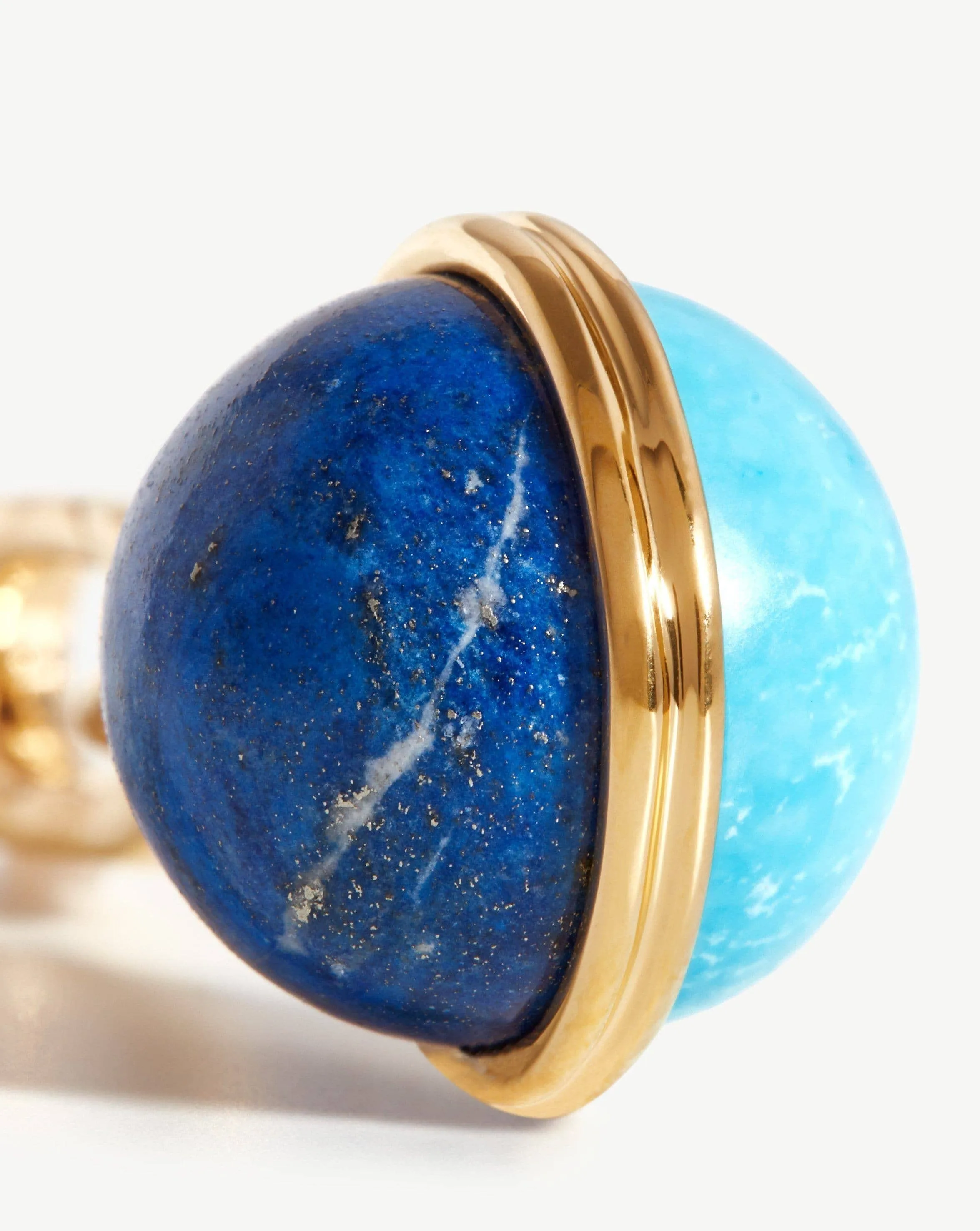 Gemstone Sphere Clip-On Pendant | 18ct Gold Plated/Lapis & Turquoise