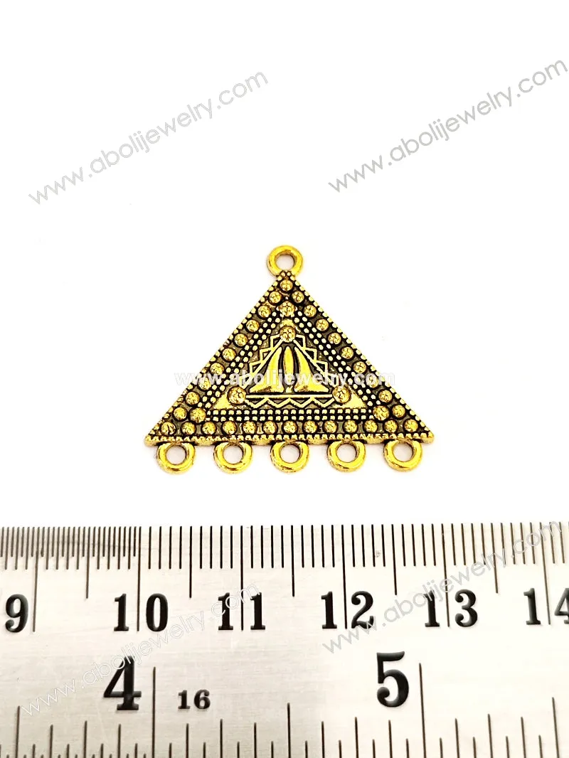 Golden pendant triangular pendant geometric triangle pendant GP42