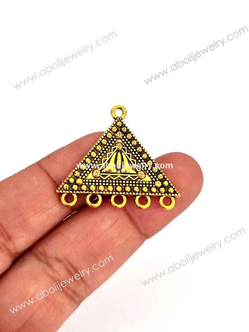 Golden pendant triangular pendant geometric triangle pendant GP42