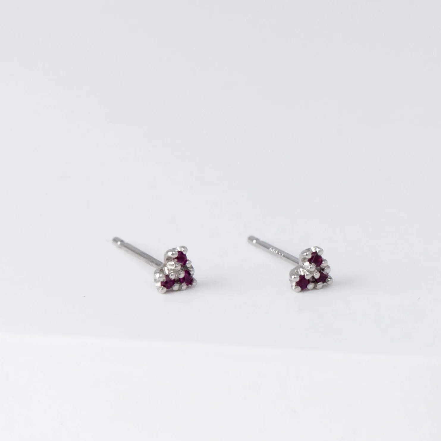 Heart ruby studs