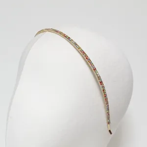 jeweled chain embellished steel hairband Czech rhinestone fashion thin headband women hair accessory