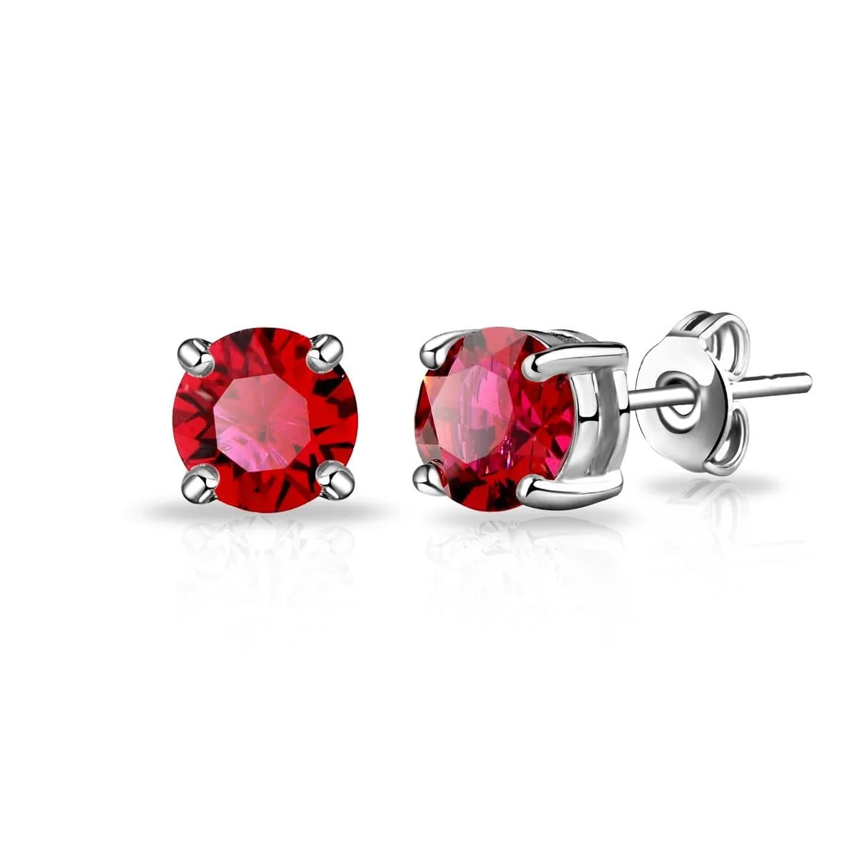 July (Ruby) Birthstone Earrings Created with Zircondia® Crystals