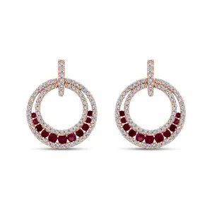 KATARINA Diamond and Ruby Dangle Earrings (1 cttw GH, I2-I3)