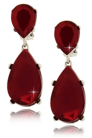 KENNETH JAY LANE CORDELIA Ruby Drop Clip Earrings