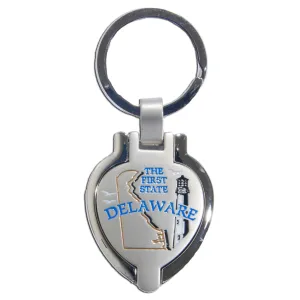 KRDE17 Key Ring Pewter Locket Delaware