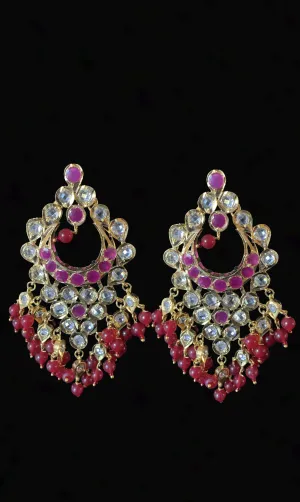 Kunj hyderabadi Chandbali in Ruby ( READY TO SHIP )