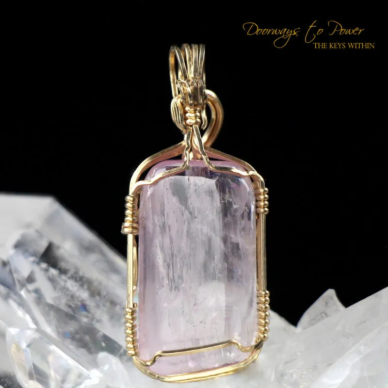 Kunzite Crystal Pendant 14k