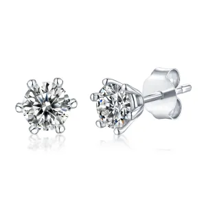 La Roche Lab Created Moissanite Round Stud Earrings