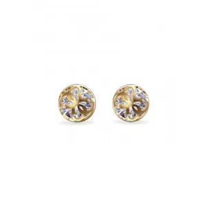 Ladies Gold Plated 4G Stud Crystals Earrings UBE01393YG