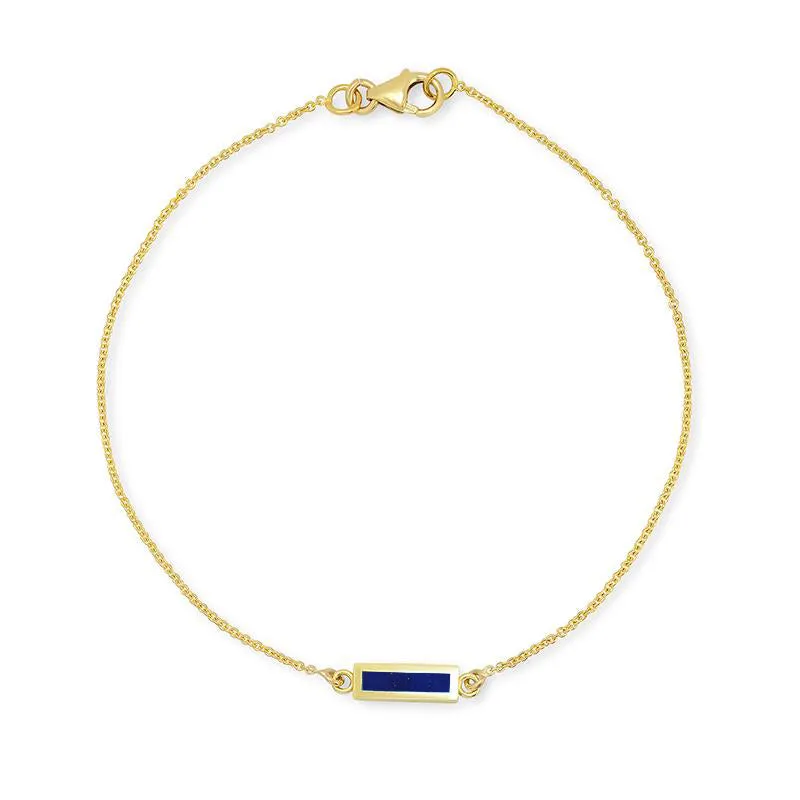 Lapis Inlay Bar Bracelet