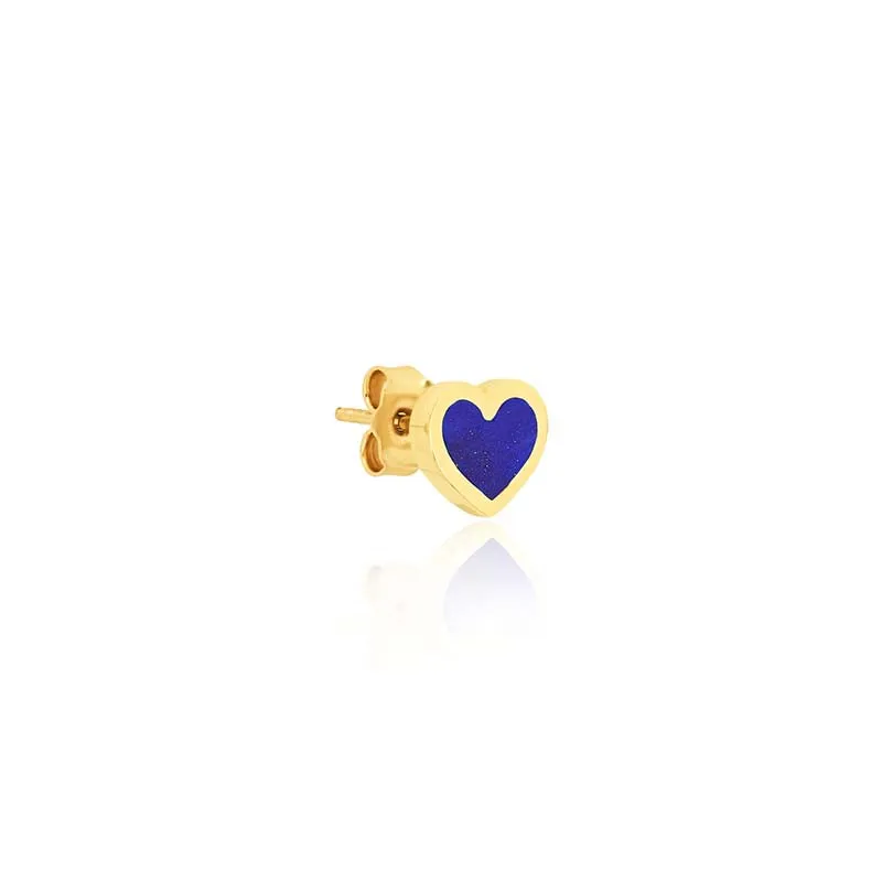 Lapis Inlay Heart Studs