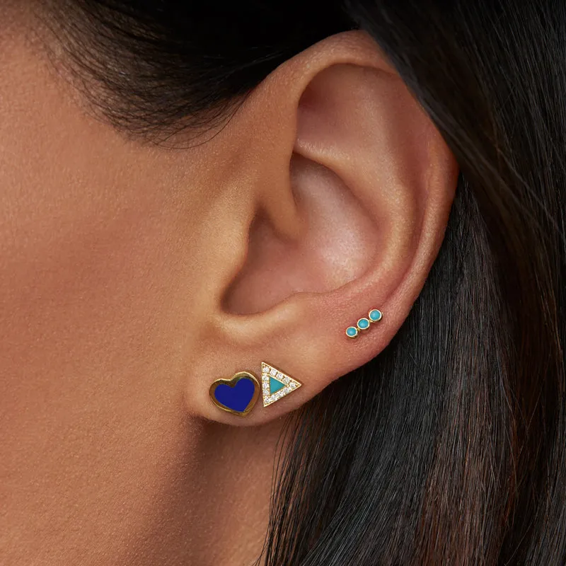 Lapis Inlay Heart Studs