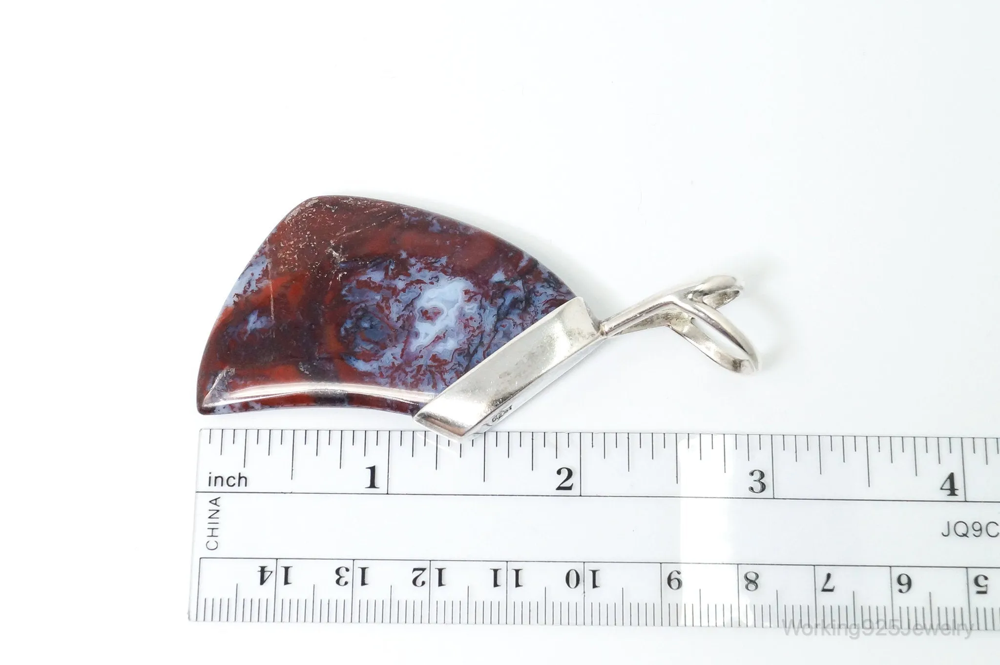 Large Designer Desert Rose Trading Co Ocean Jasper Sterling Silver Pendant