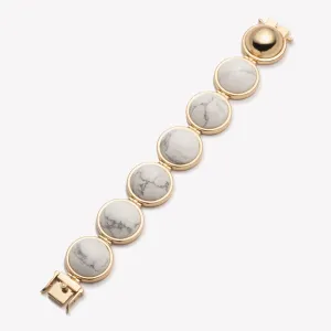 LARGE INLAID DOME BRACELET - HOWLITE