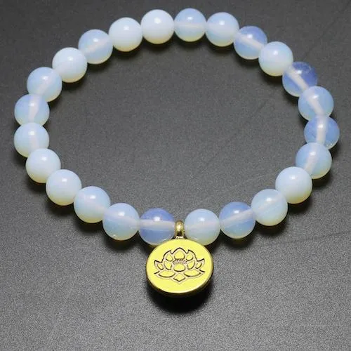 Lotus Flower Moonstone Bracelet