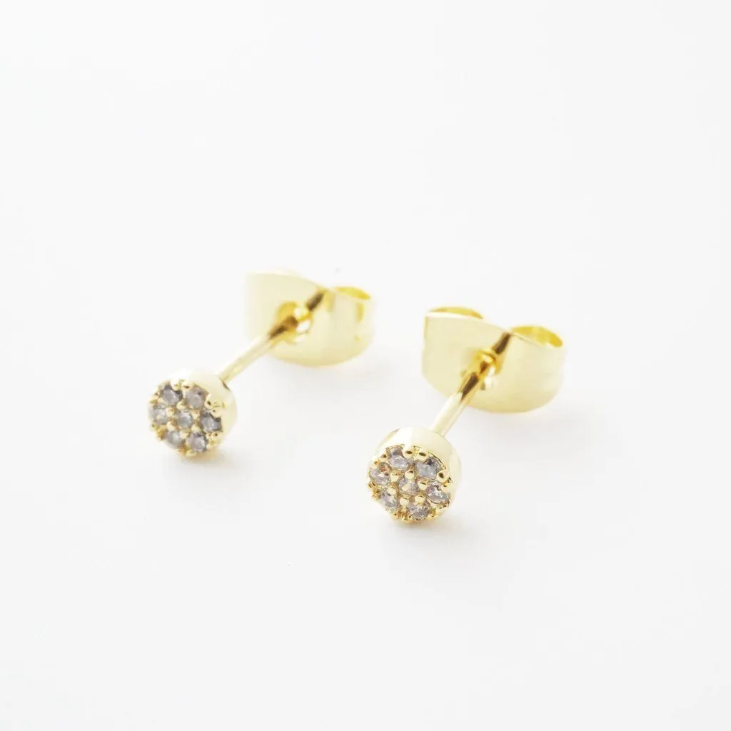 Mini Circle Crystal Stud Earrings