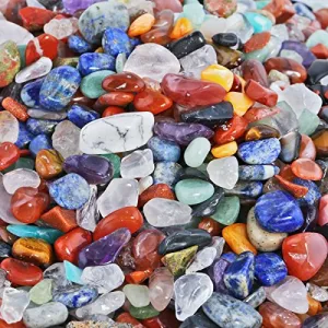 mookaitedecor 1 Pound Assorted Stone Tumbled Chip Stones Crushed Tumblestone Crystals Healing Home Decoration