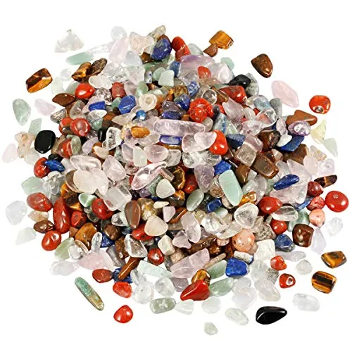 mookaitedecor 1 Pound Assorted Stone Tumbled Chip Stones Crushed Tumblestone Crystals Healing Home Decoration