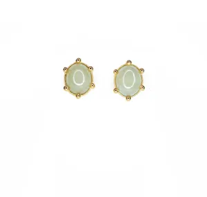 Moss Aquamarine Gold Studs, Large