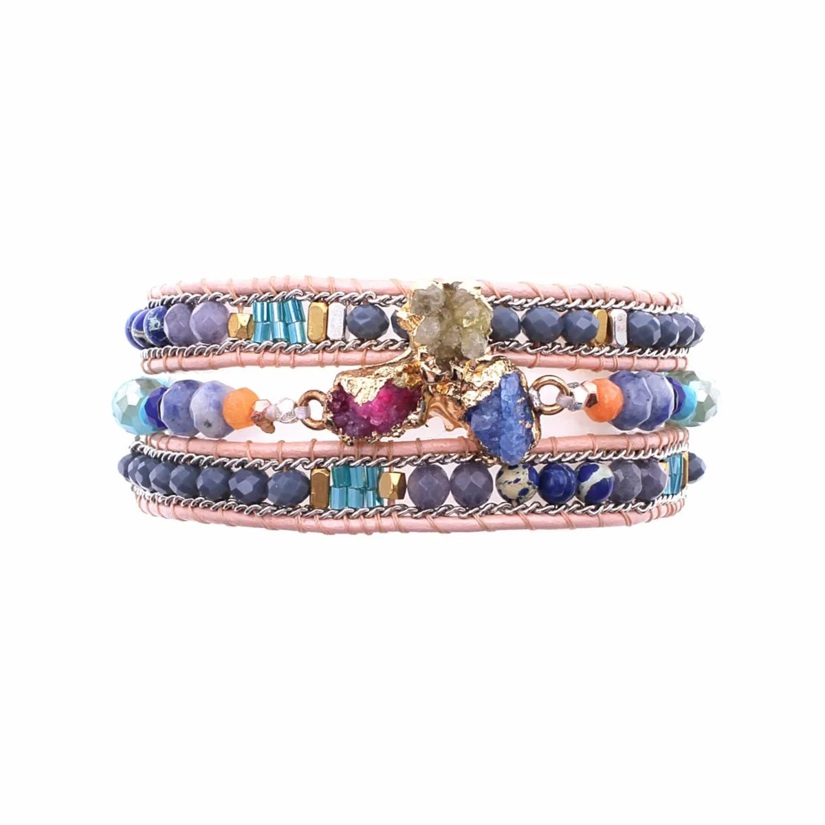 Nakamol Multi Druzy Stones Wrap Bracelet