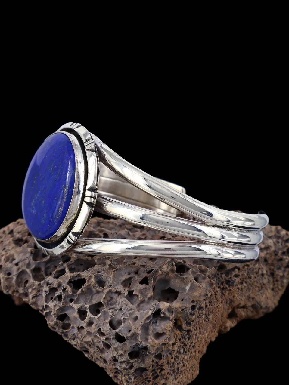 Native American Jewelry Lapis Sterling Silver Cuff Bracelet