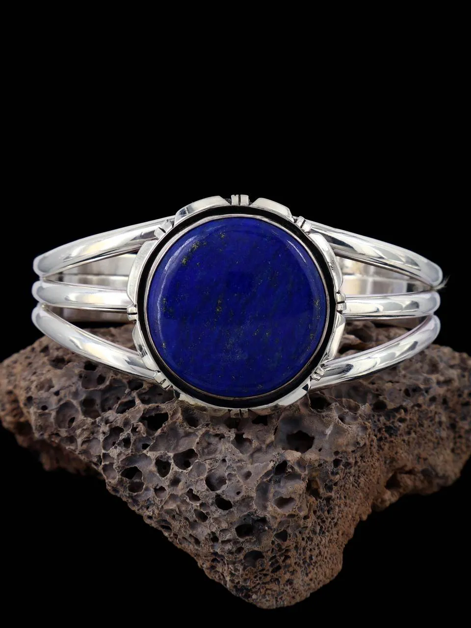 Native American Jewelry Lapis Sterling Silver Cuff Bracelet