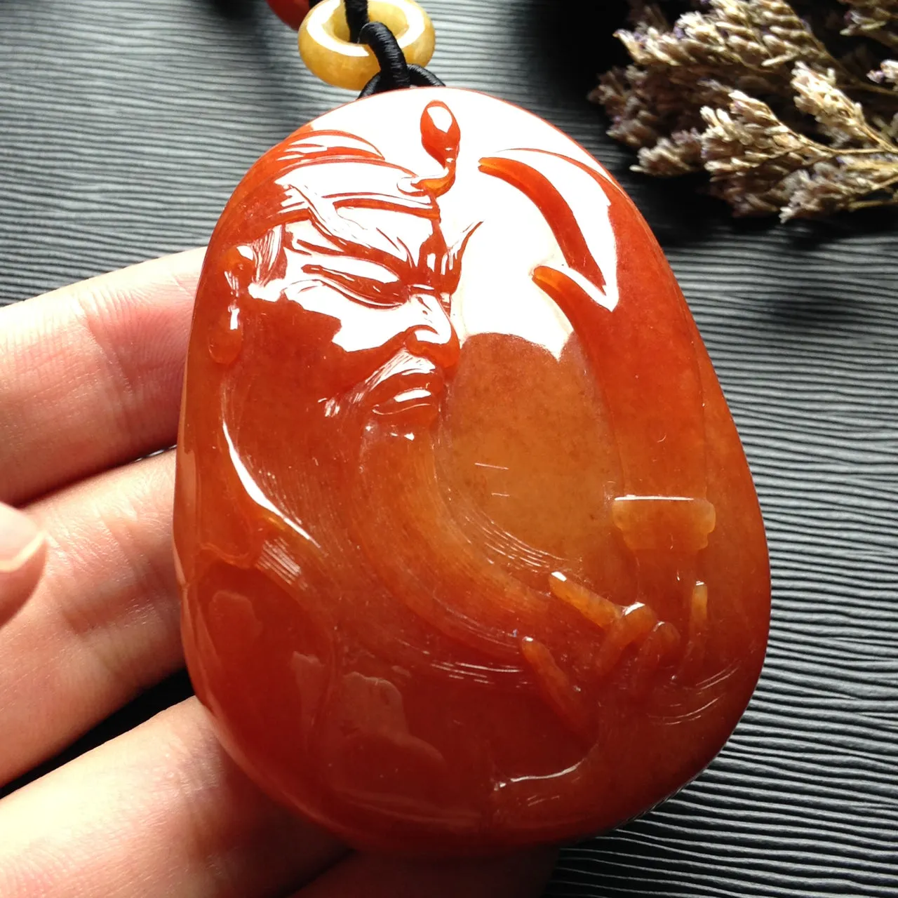 Natural Jade Pendant Jadeite Guan Gong Pendant PT381