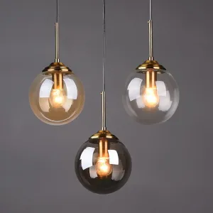 Nordic Pendant Dark Glass Gray Lights Hanglamp Bar Restaurant Bedroom Bedside Modern Glass Ball