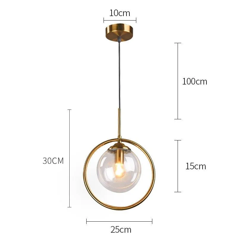 Nordic Pendant Dark Glass Gray Lights Hanglamp Bar Restaurant Bedroom Bedside Modern Glass Ball