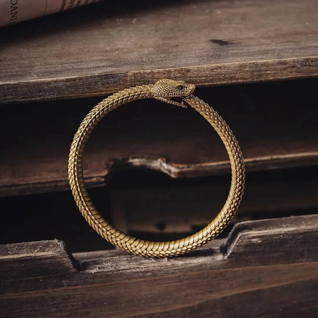 Ouroboros Bracelet: Brass / 2.4"