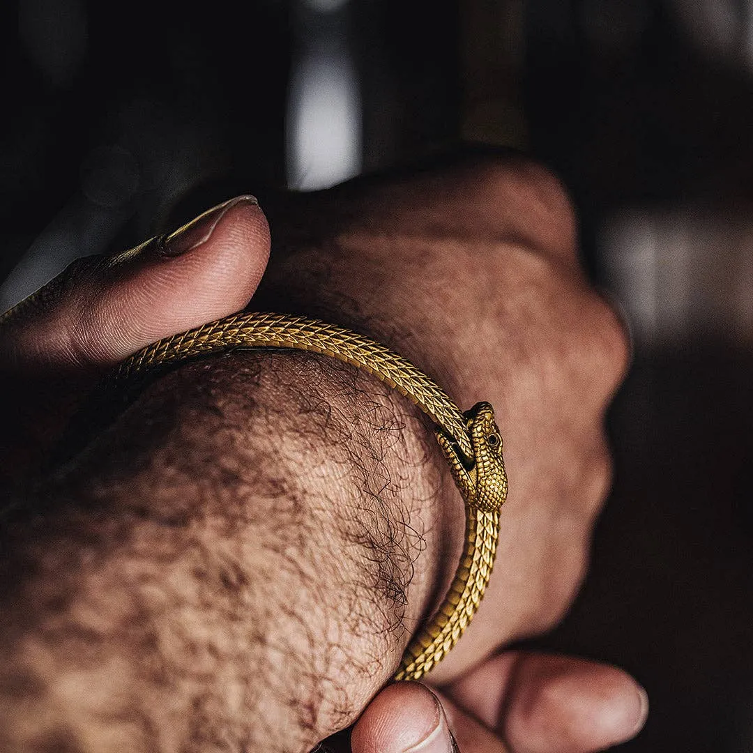 Ouroboros Bracelet: Brass / 2.4"