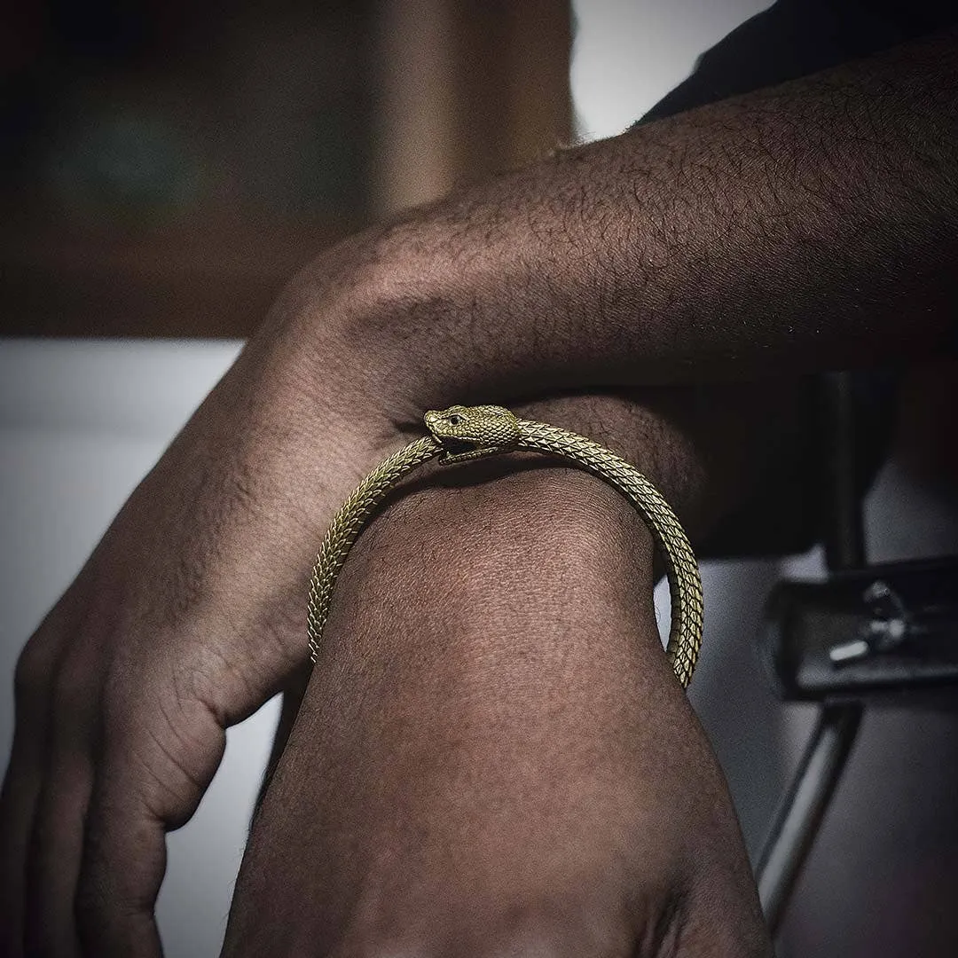 Ouroboros Bracelet: Brass / 2.4"